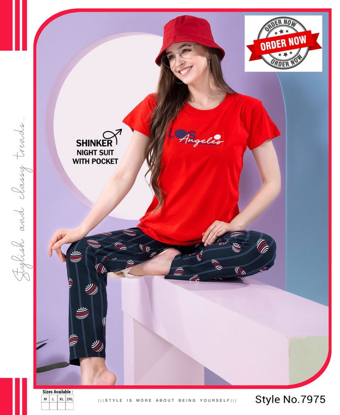 Vol Sb 589 Summer Special Shinker Hosiery Cotton Night Suit Wholesale Online 
